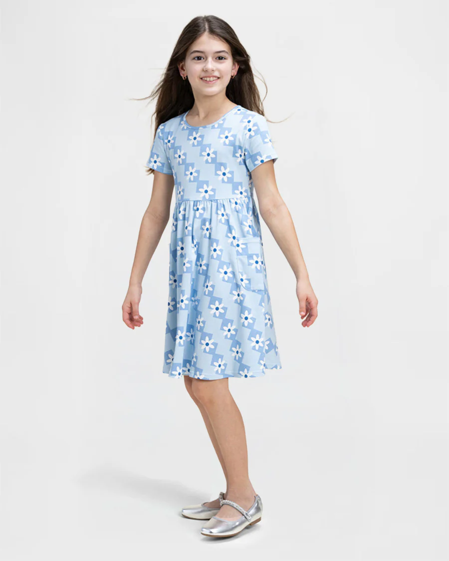 Girls Cotton Skater Dress - Image 4