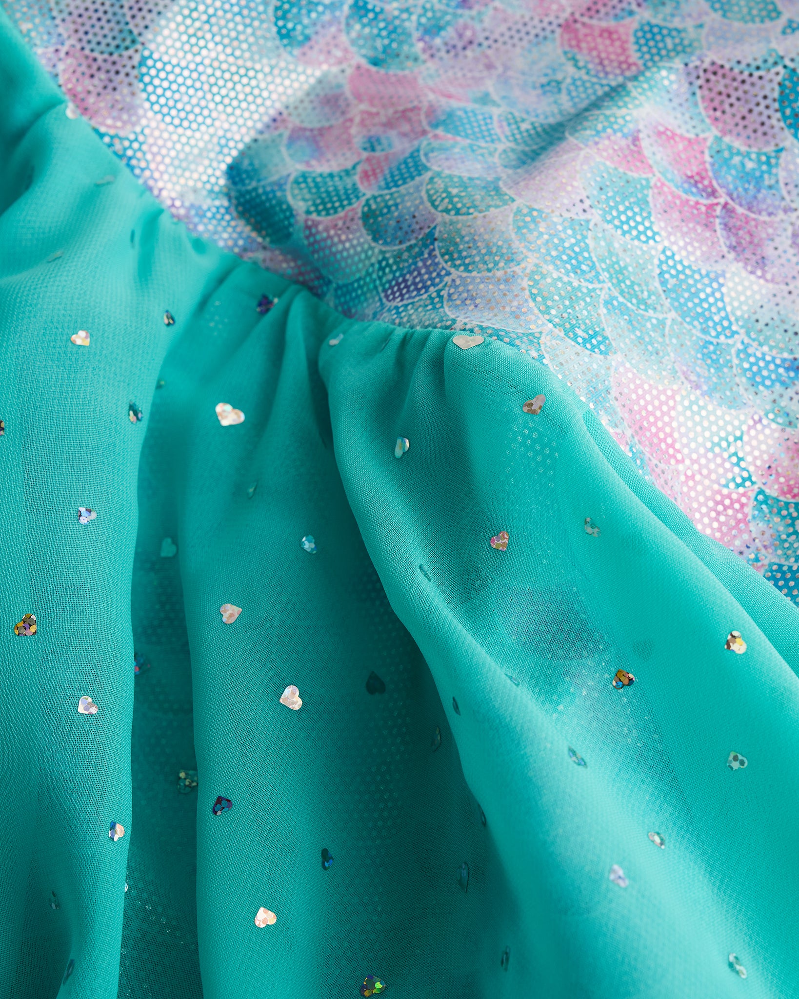 Girls Printed Sequin Ballet Dress with Flutter Sleeves - Image 2