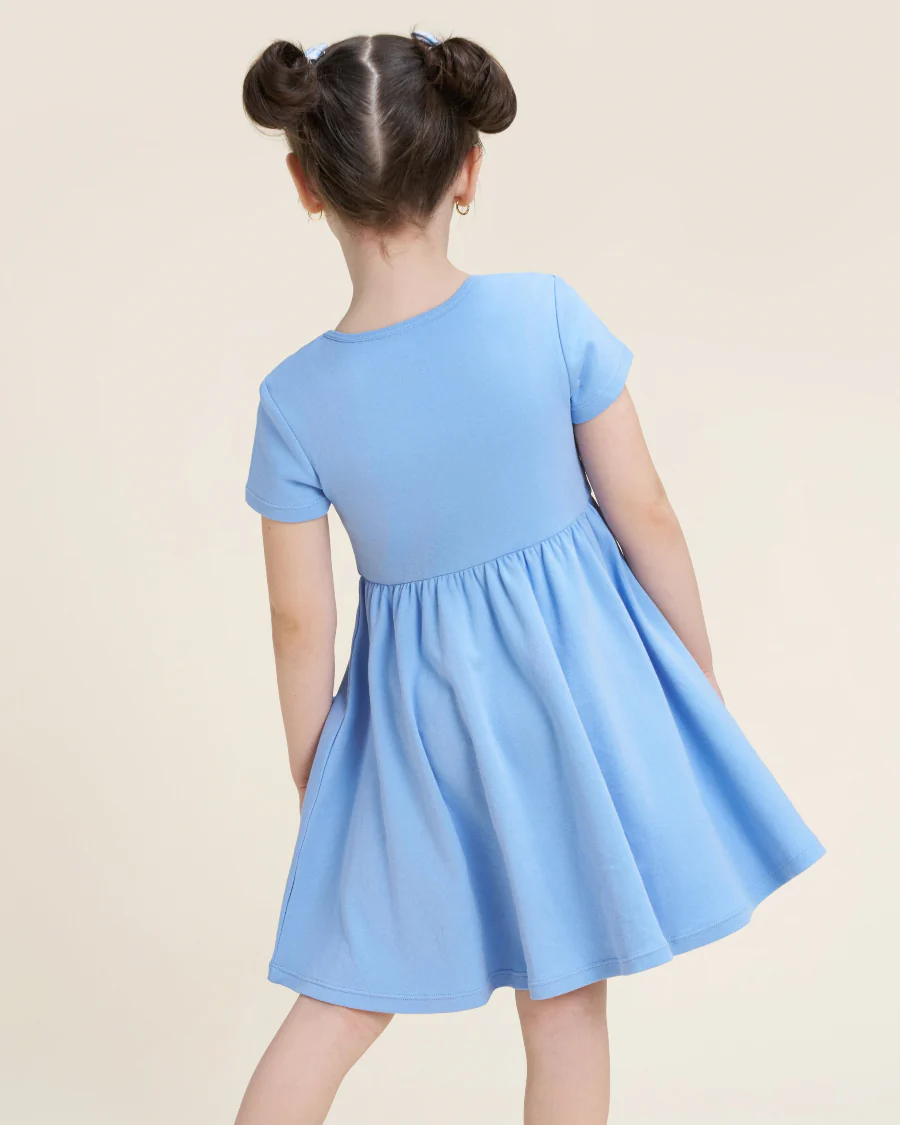 Girls Short Sleeve A-Line Twirl Dress - Image 2