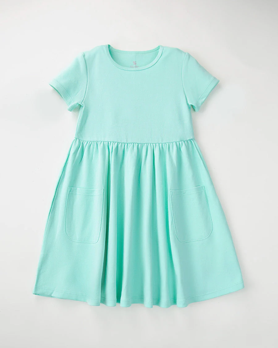 Girls Short Sleeve A-Line Twirl Dress - Image 4