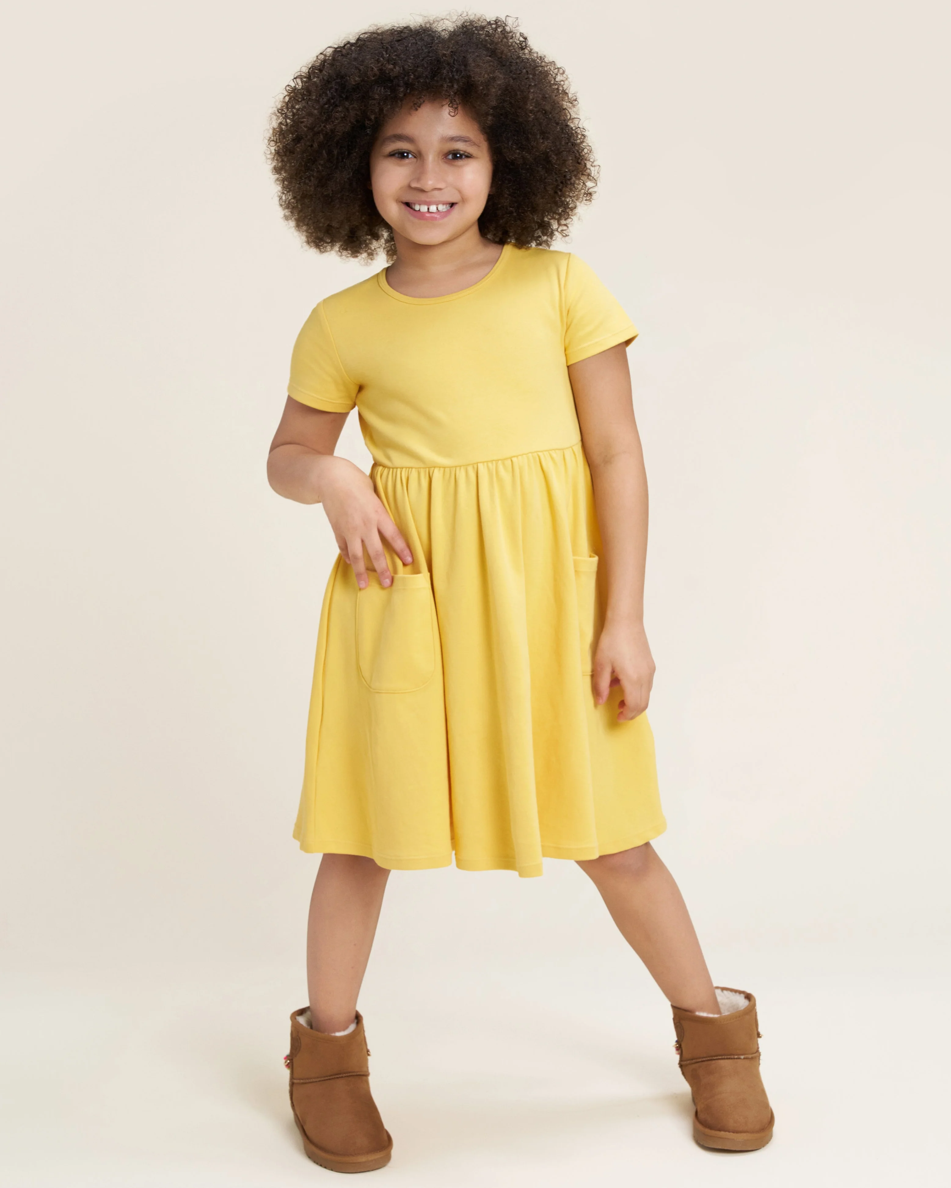 Girls Short Sleeve A-Line Twirl Dress - Image 4