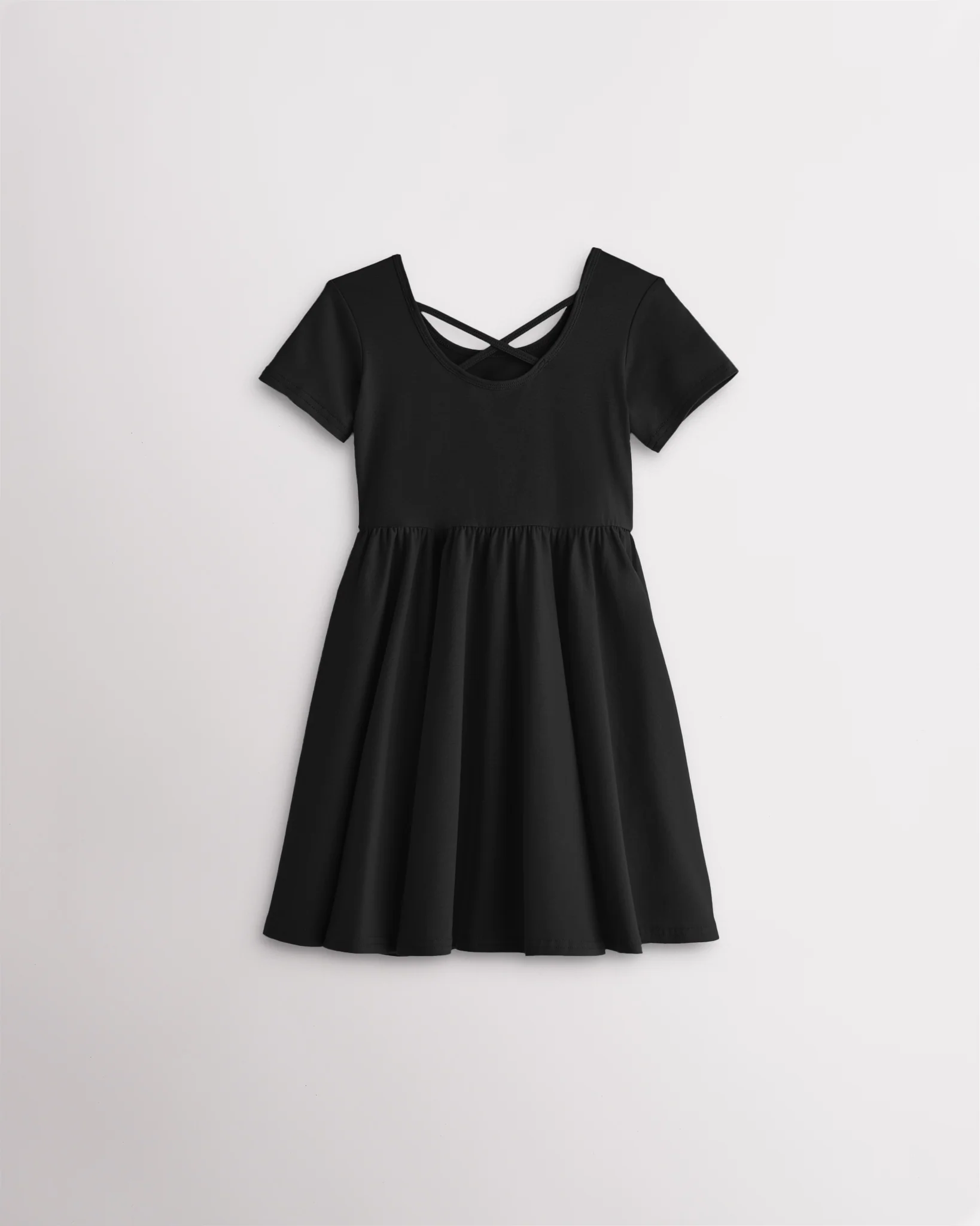 Girls Short Sleeve A-Line Twirly Dress - Image 2