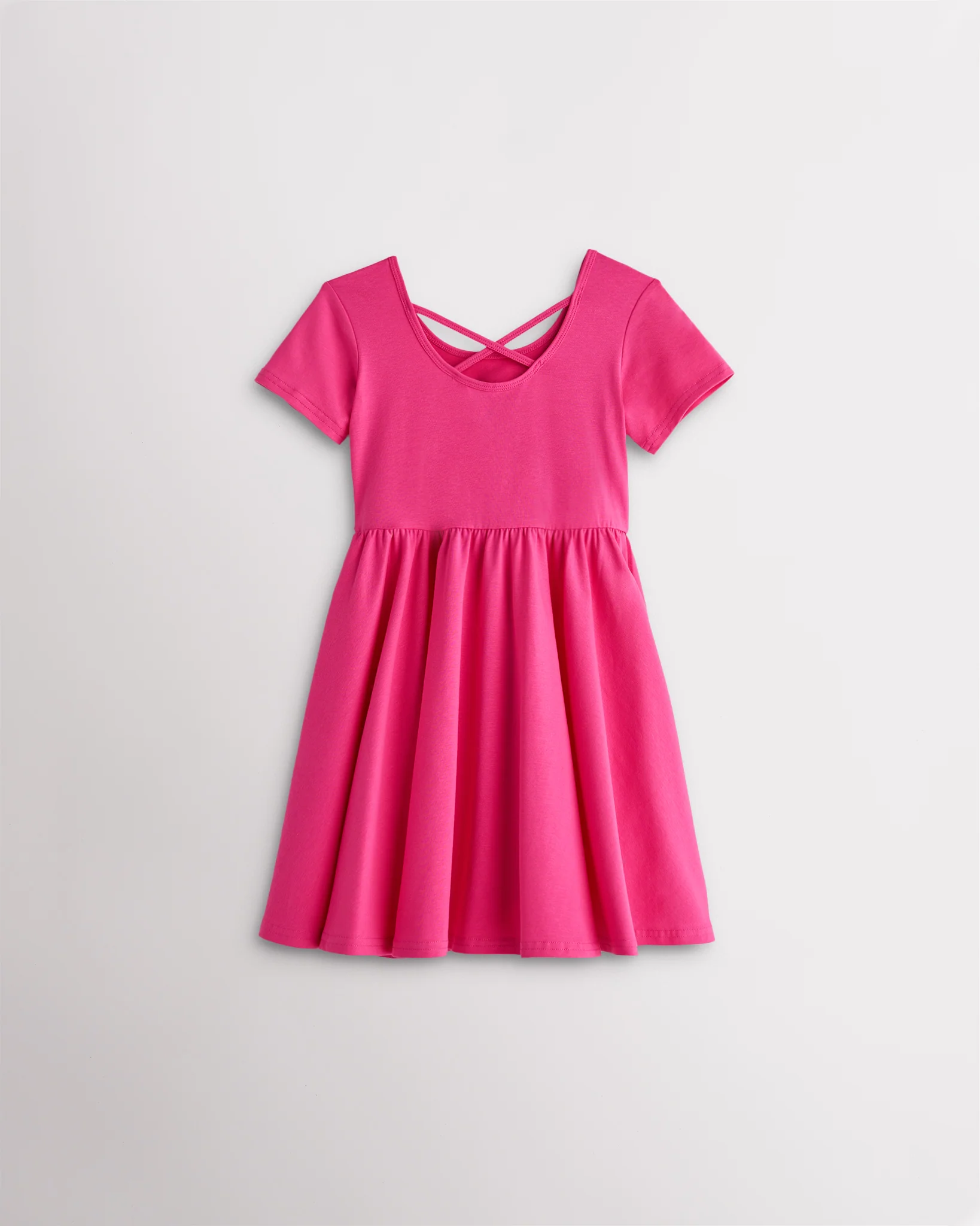 Girls Short Sleeve A-Line Twirly Dress - Image 2