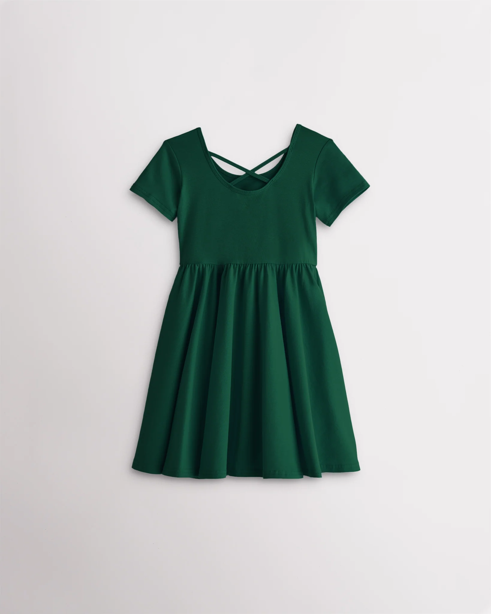 Girls Short Sleeve A-Line Twirly Dress - Image 2