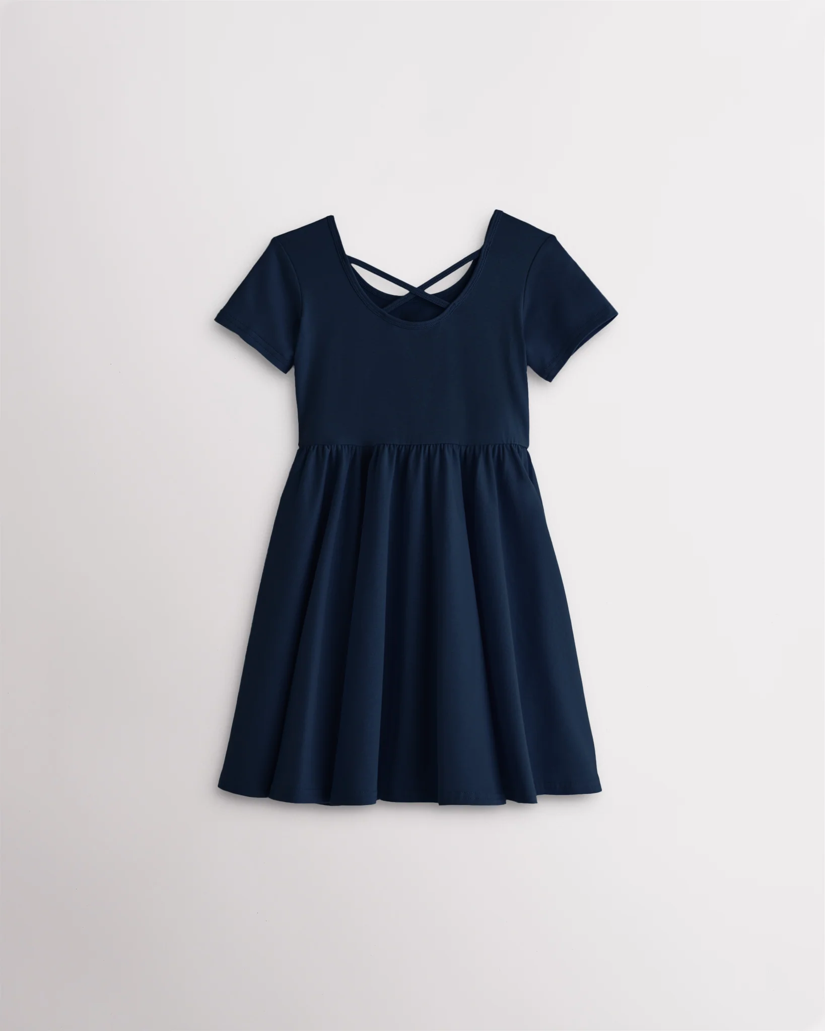Girls Short Sleeve A-Line Twirly Dress - Image 2