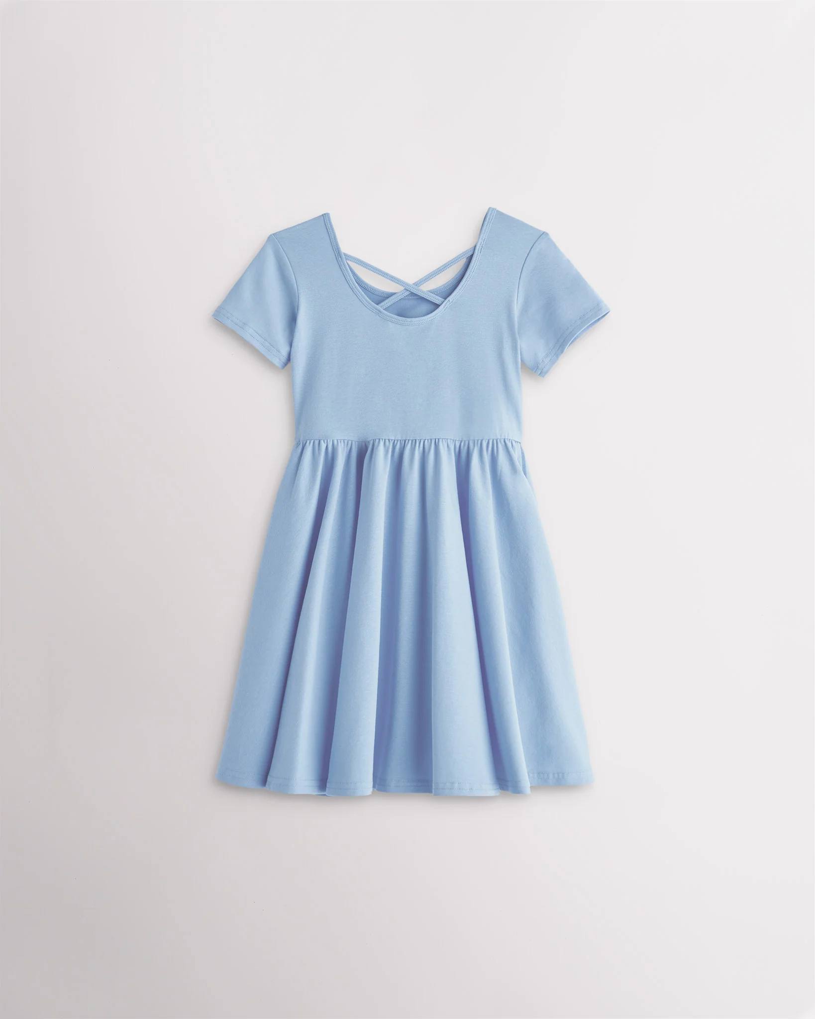 Girls Short Sleeve A-Line Twirly Dress - Image 2