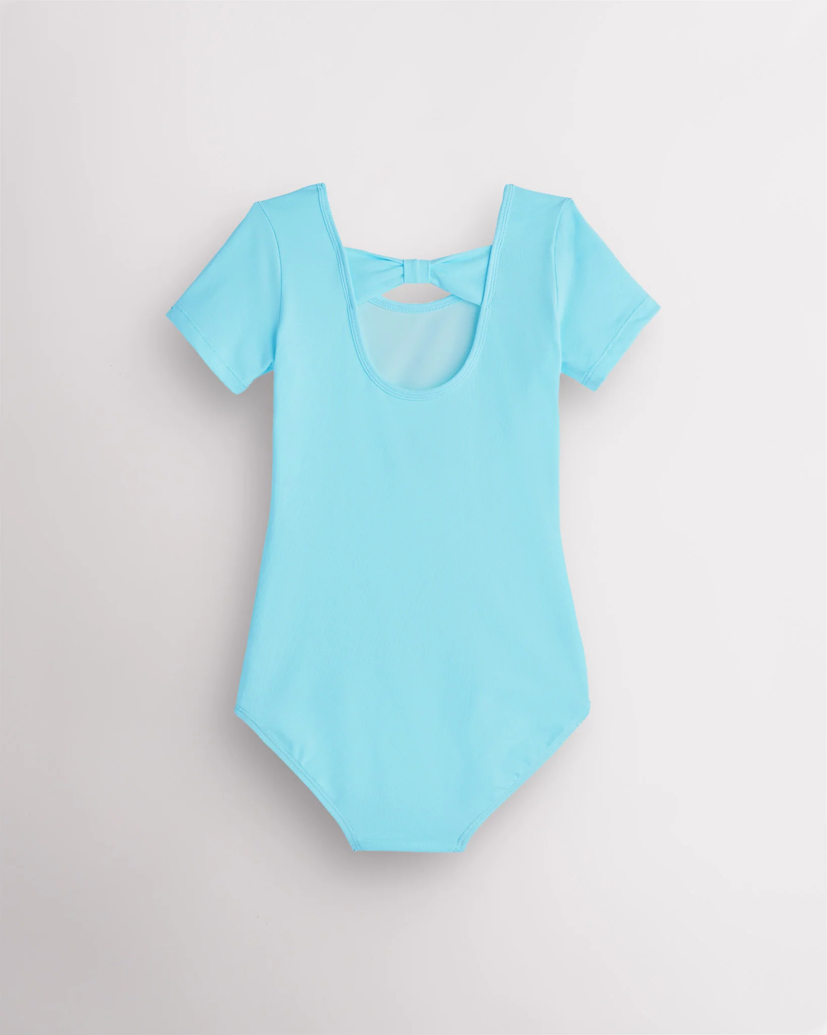 Girls Bowknot Short Sleeve Cotton Ballet Leotard - Image 2