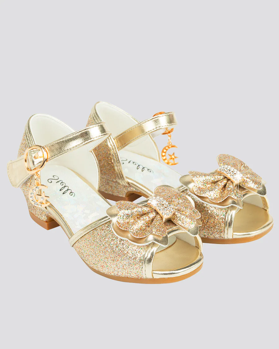 Girls Sparkly Princess Low Heels Sandal - Image 2