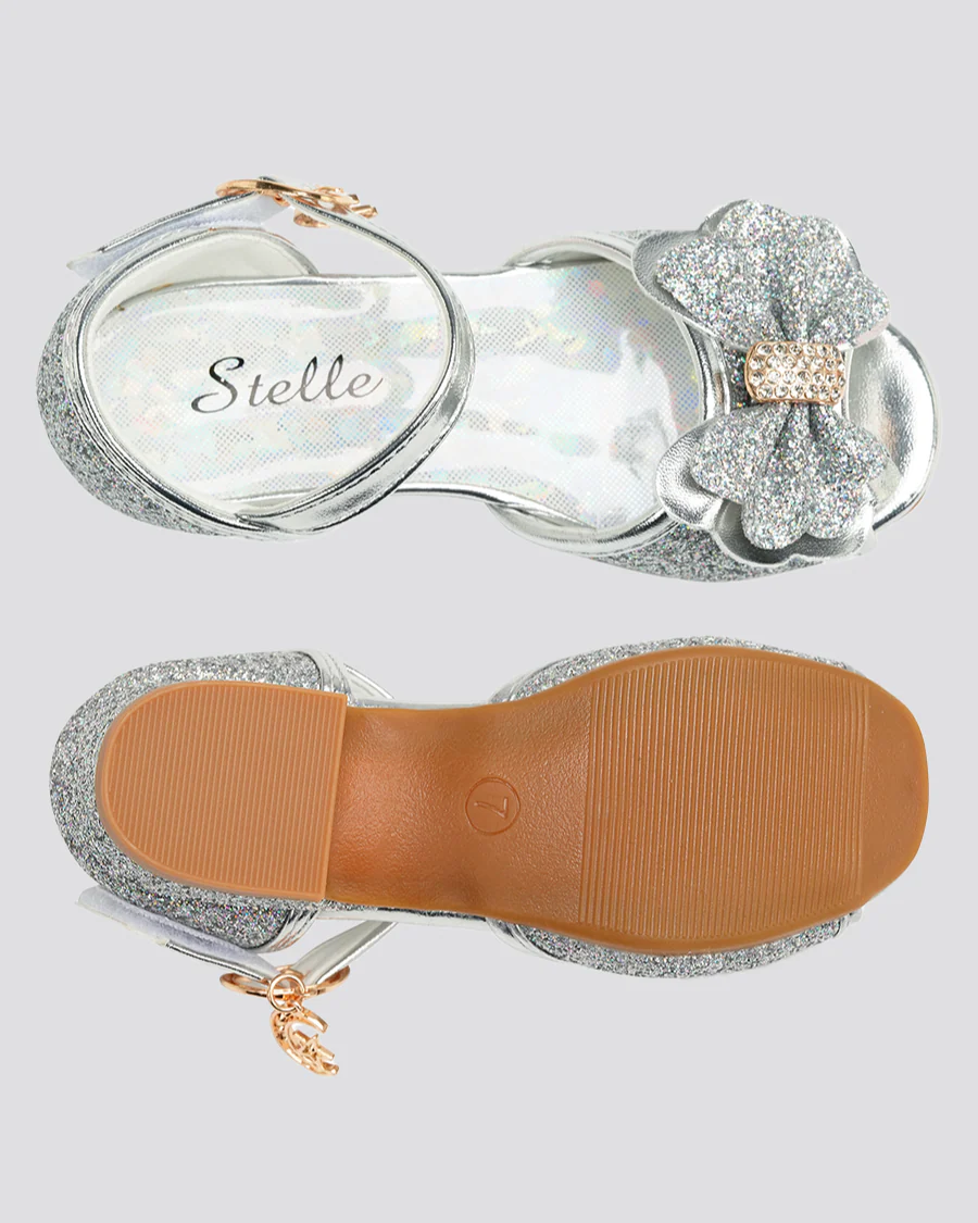 Girls Sparkly Princess Low Heels Sandal - Image 4