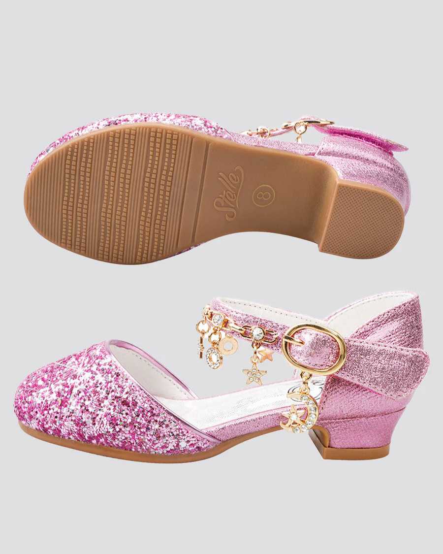 Girls Sparkly Princess Sequin Sandals - Image 4