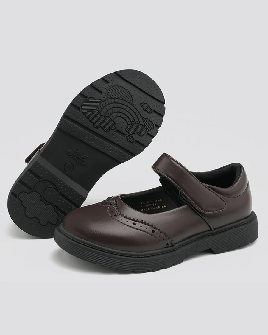 Girls Vegan Leather Mary Janes | Flat School Uniform Dress Shoe - Image 2