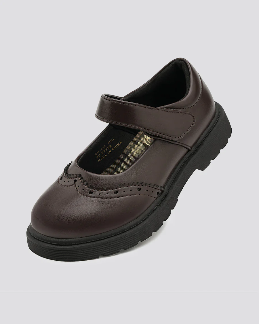 Girls Vegan Leather Mary Janes | Flat School Uniform Dress Shoe - Image 3