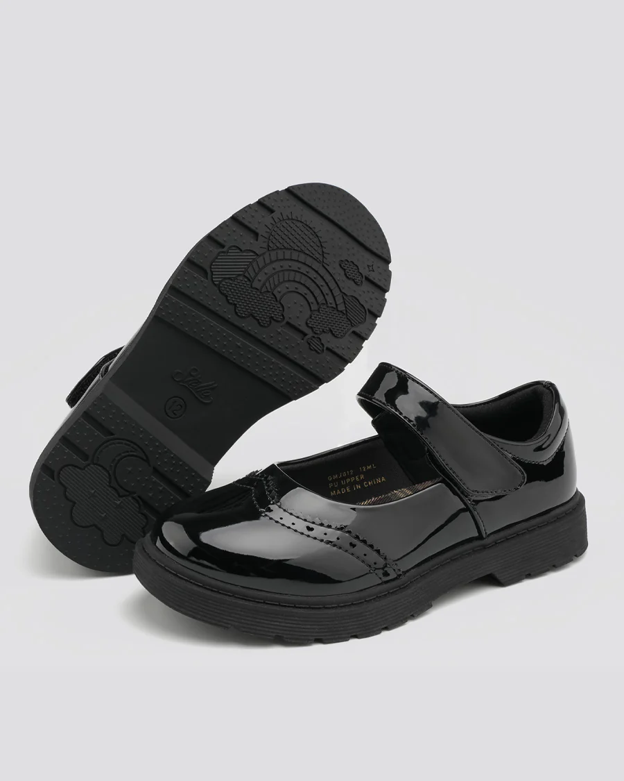 Girls Vegan Leather Mary Janes | Flat School Uniform Dress Shoe - Image 2