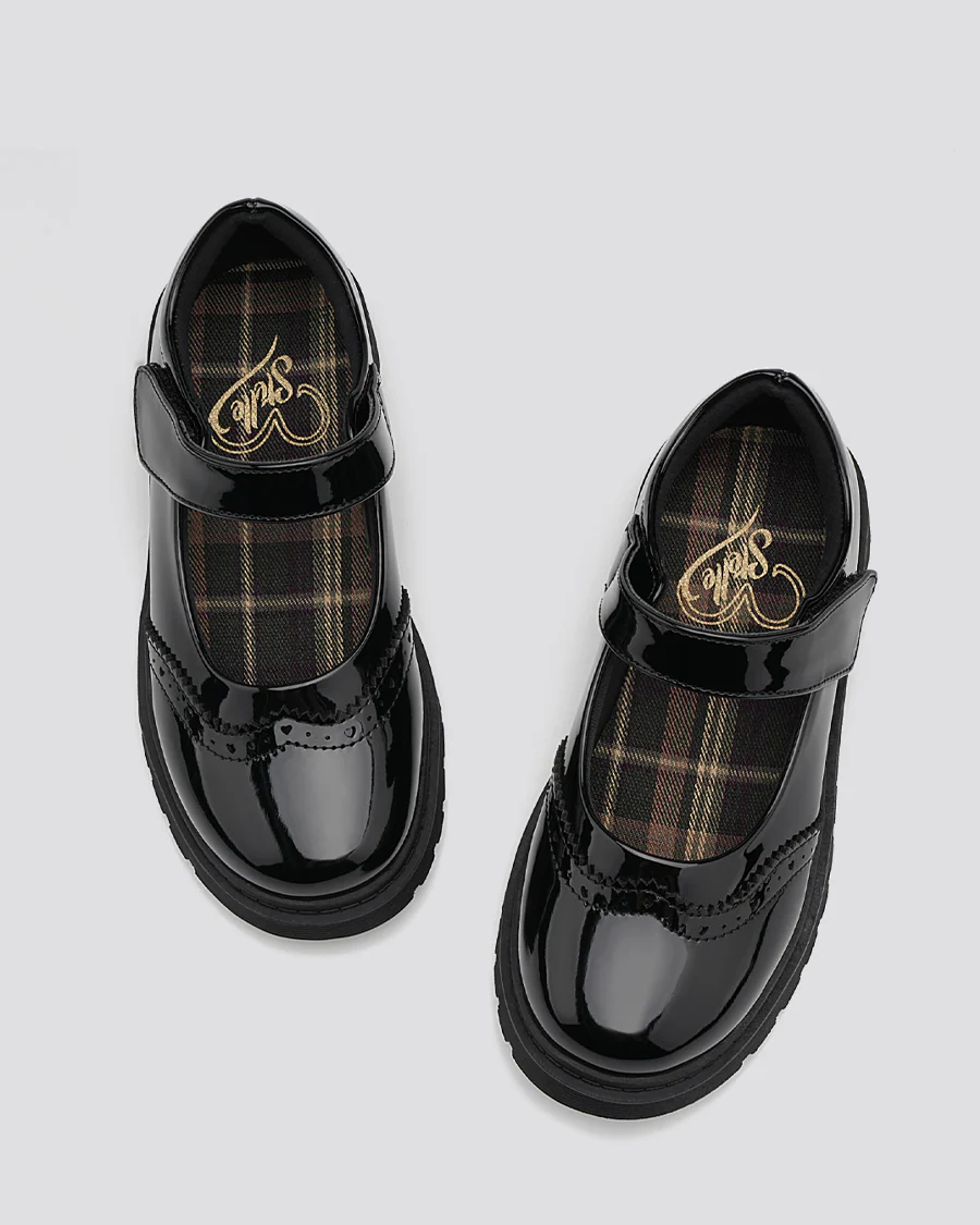 Girls Vegan Leather Mary Janes | Flat School Uniform Dress Shoe - Image 3