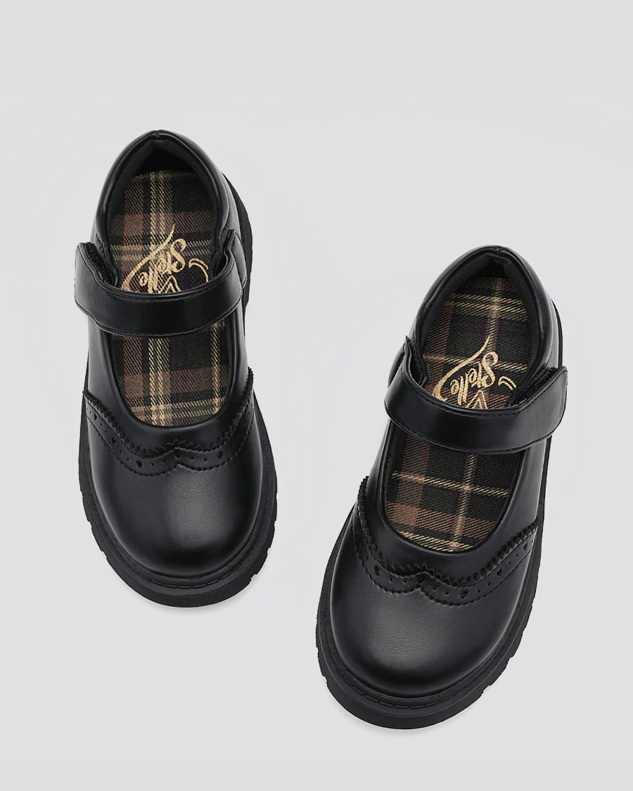 Girls Vegan Leather Mary Janes | Flat School Uniform Dress Shoe - Image 4