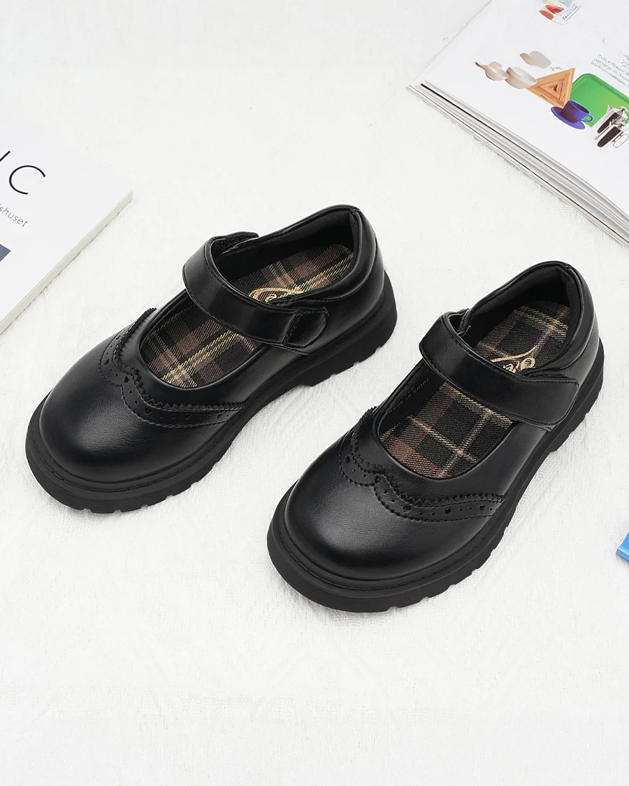 Girls Vegan Leather Mary Janes | Flat School Uniform Dress Shoe - Image 5