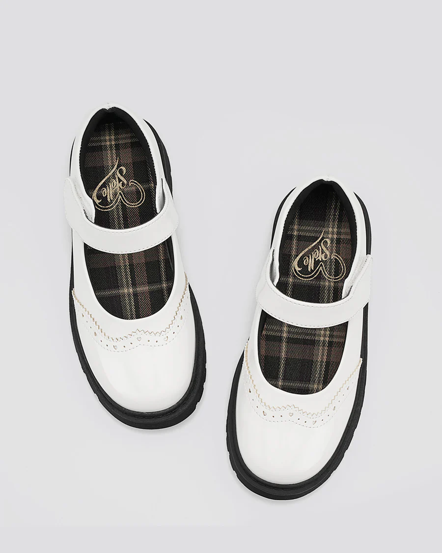 Girls Vegan Leather Mary Janes | Flat School Uniform Dress Shoe - Image 3