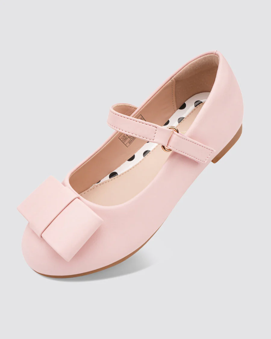 Girls Vegan Leather Mary Jane Shoe with Bows - Image 4