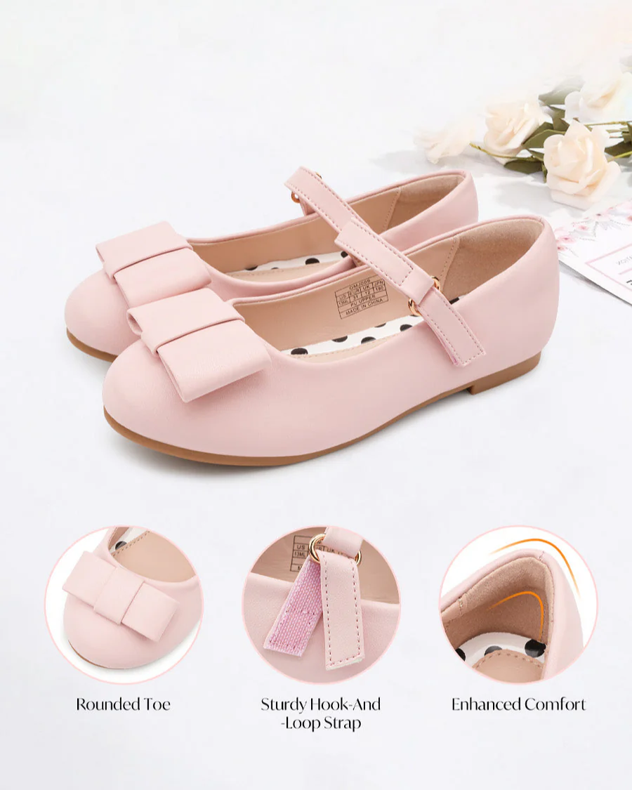 Girls Vegan Leather Mary Jane Shoe with Bows - Image 5