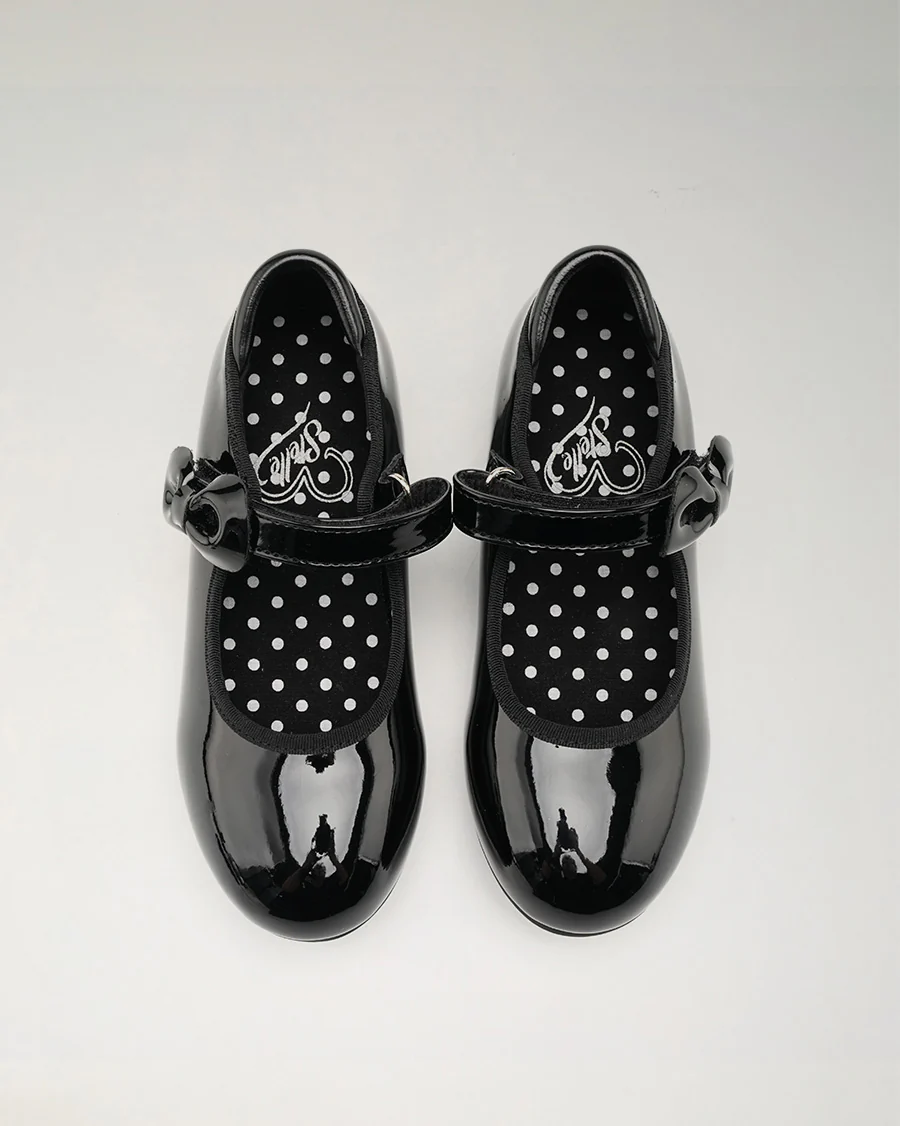 Kids Adjustable Strap Tap Shoe with Bow Embellishment - Image 3