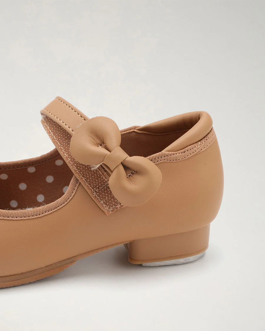 Kids Adjustable Strap Tap Shoe with Bow Embellishment - Image 4