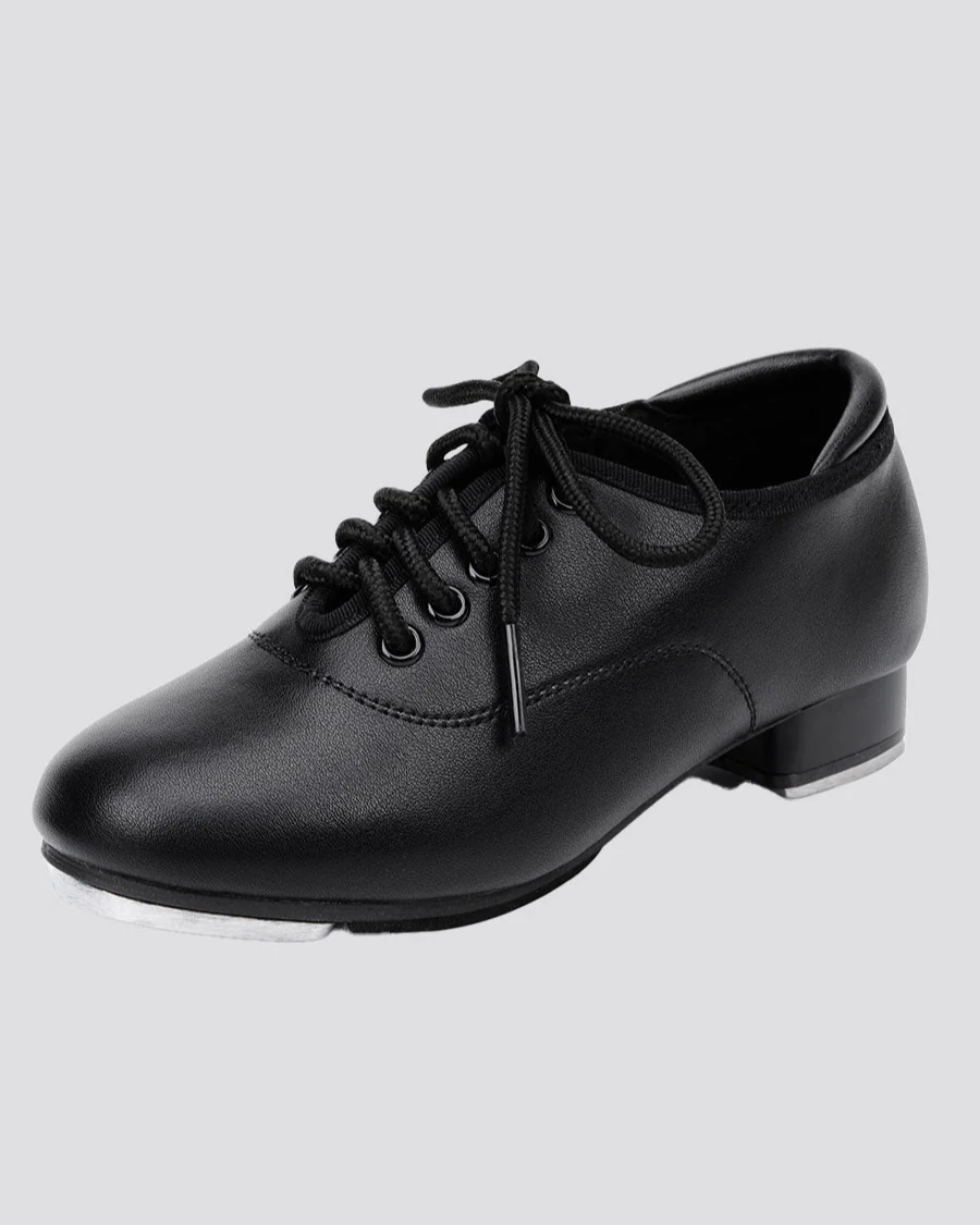 Kids Lace Up Vegan Leather Tap Shoe - Image 3