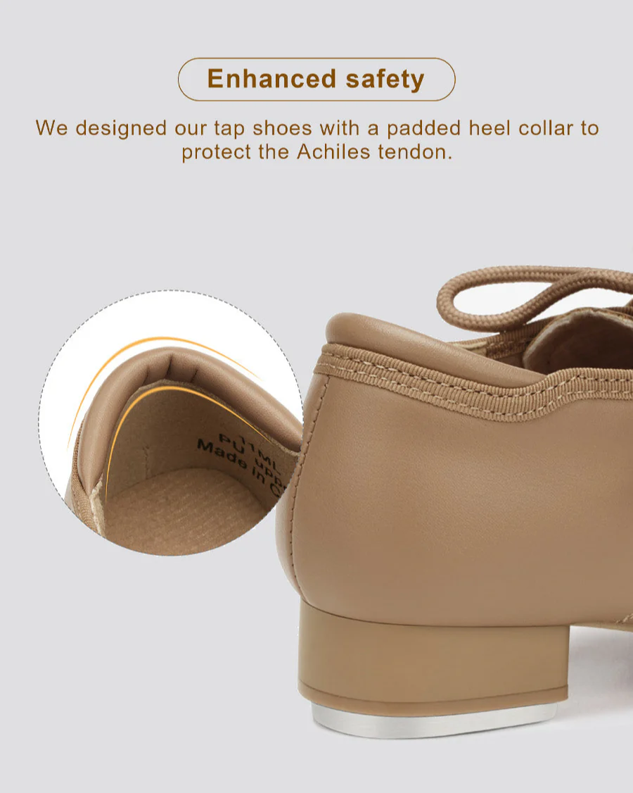Kids Lace Up Vegan Leather Tap Shoe - Image 5