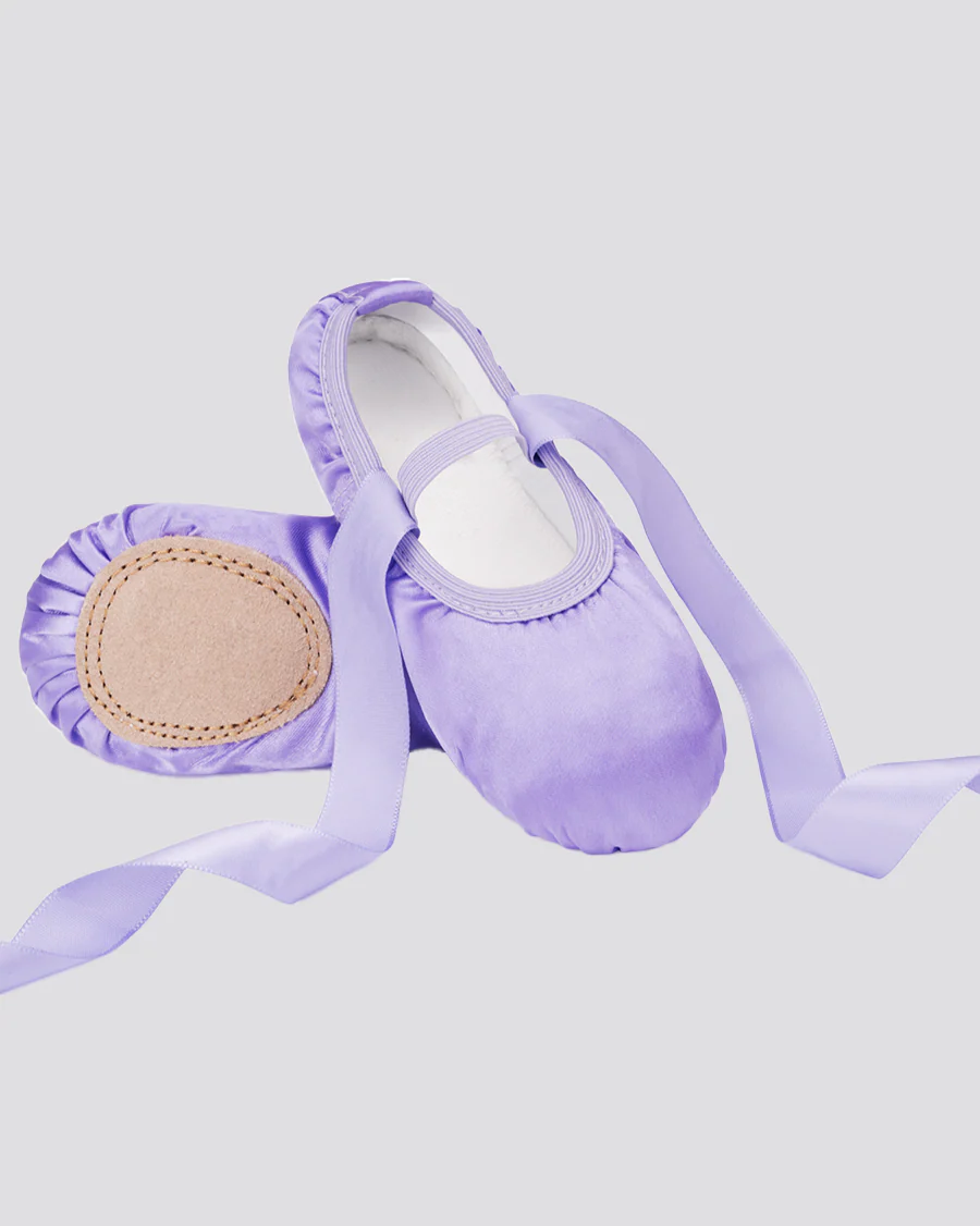 Kids Satin Ballet Shoe with Ribbon - Image 2