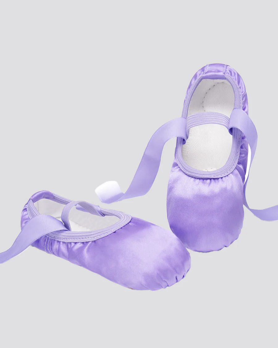 Kids Satin Ballet Shoe with Ribbon - Image 4