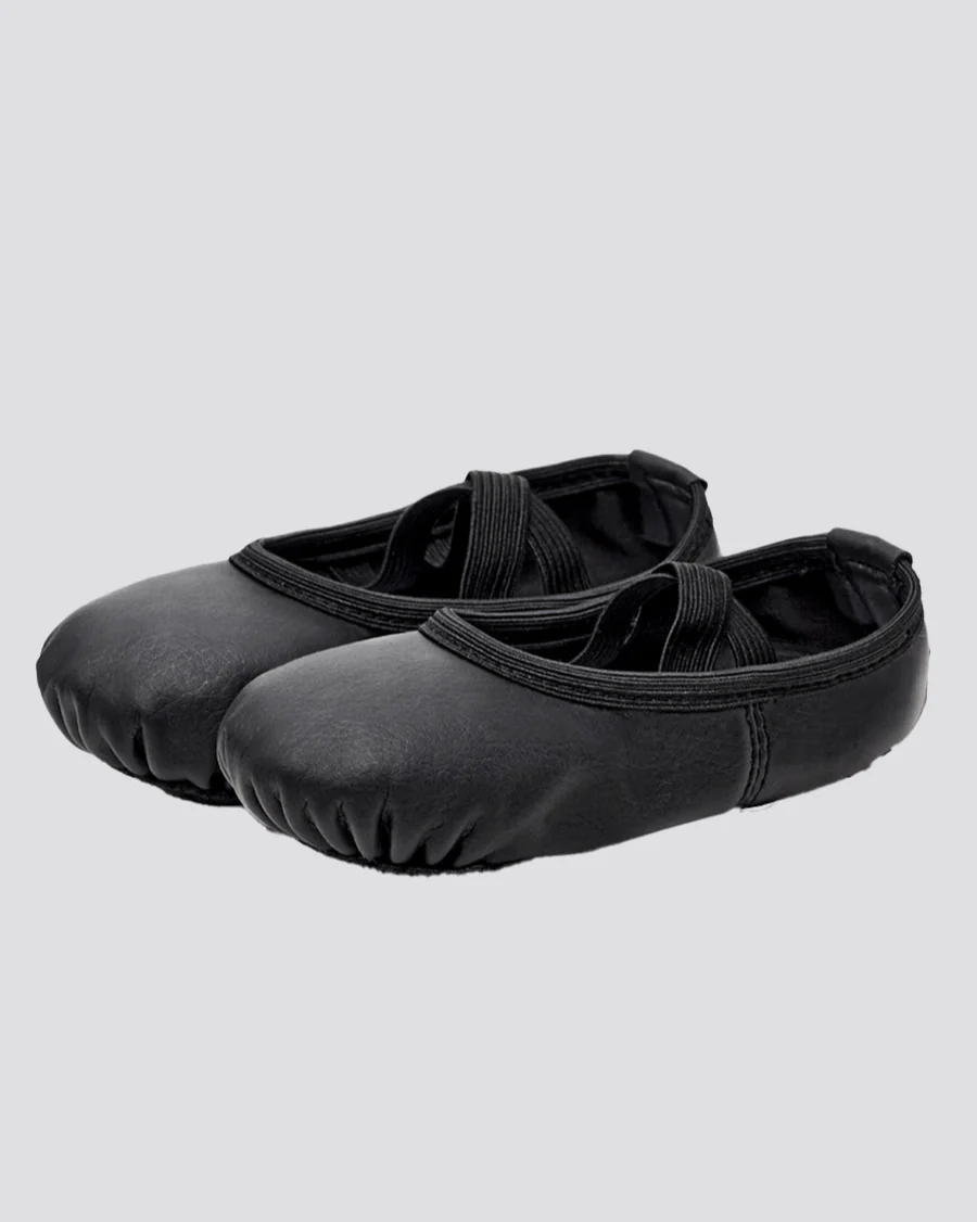 Kids Vegan Leather Ballet Shoe (split sole, no drawstring) - Image 2