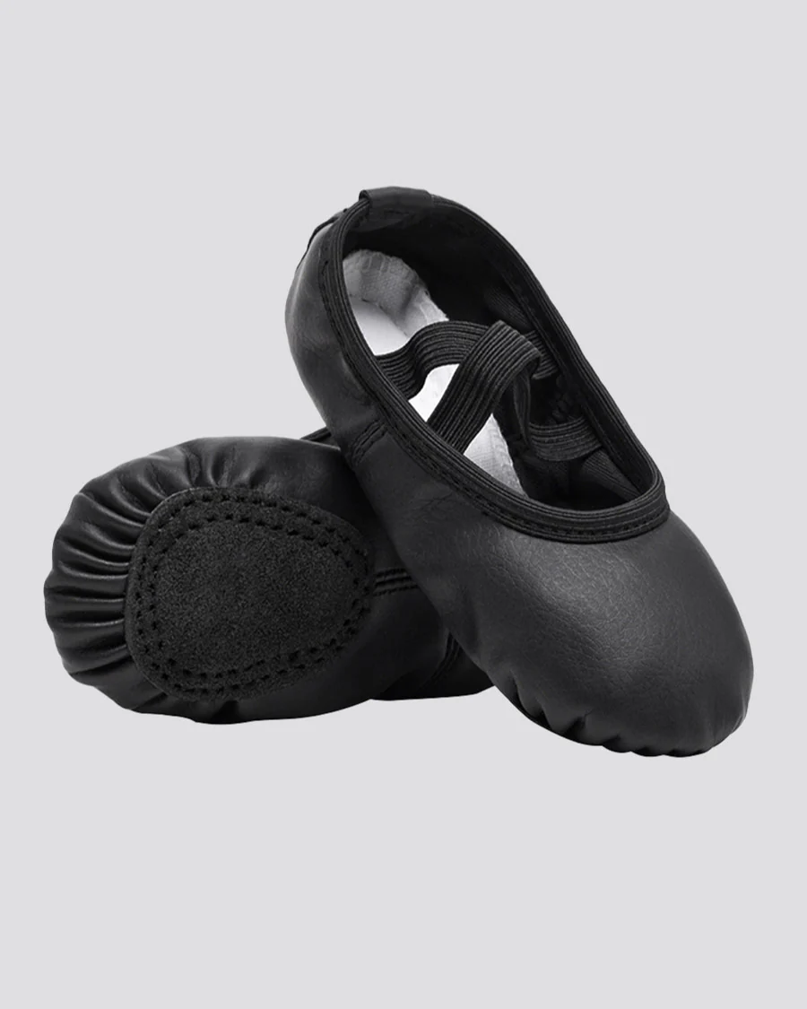 Kids Vegan Leather Ballet Shoe (split sole, no drawstring) - Image 3