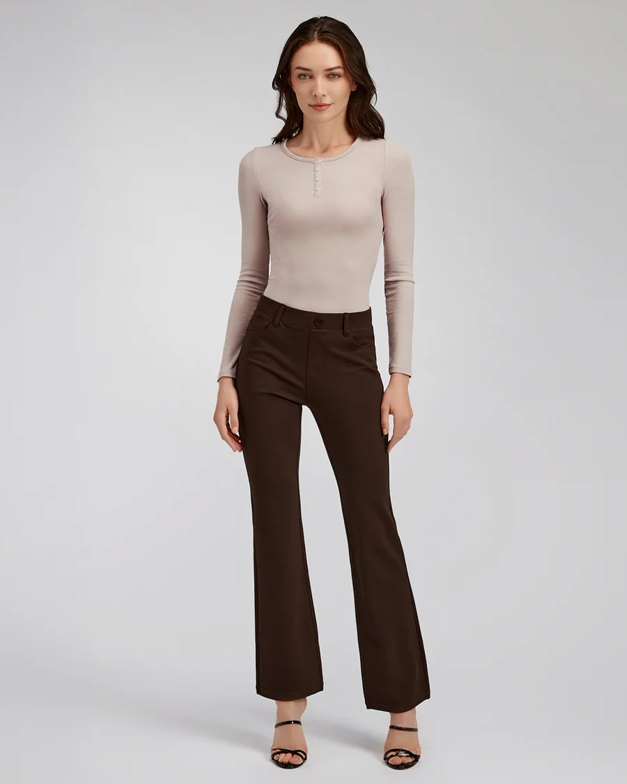 Long-Sleeve Ribbed Knit Henley | Slim Fit Top - Image 5