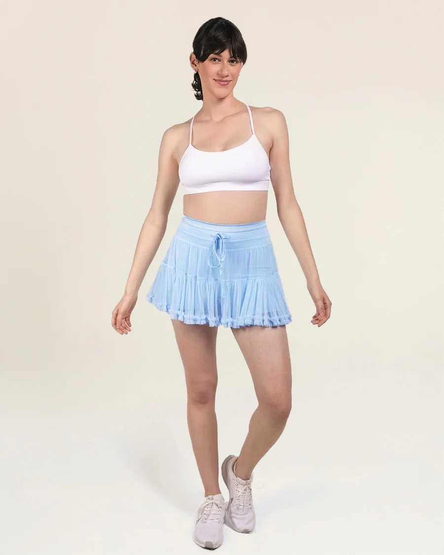 Layered Tennis Skort | Elegant High-Waisted Cake Skirt with Hidden Short - Image 5