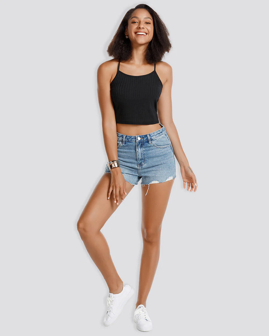 Ribbed Knit Cami Crop Top - Image 2