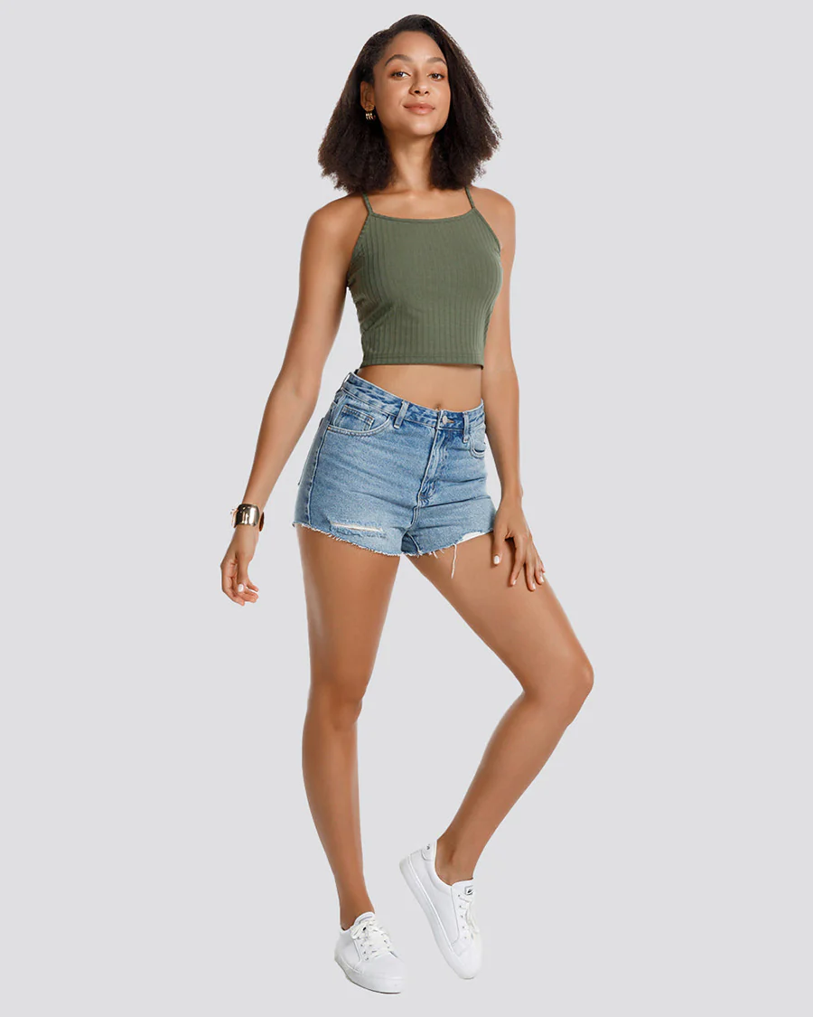 Ribbed Knit Cami Crop Top - Image 2