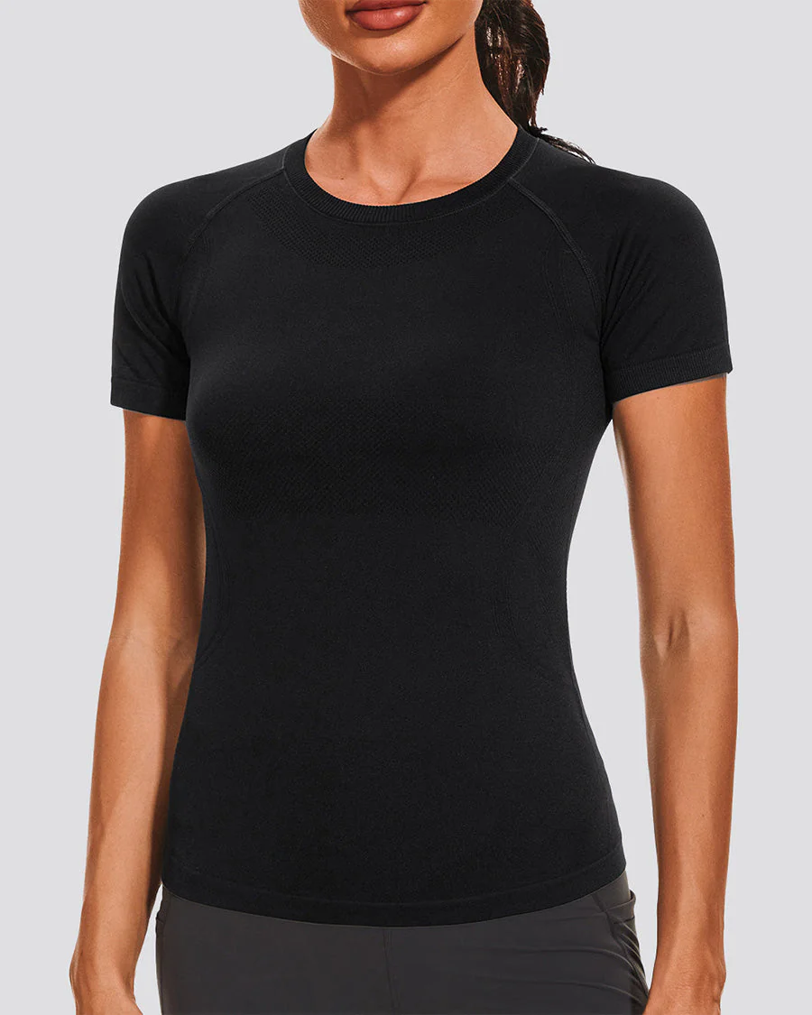 Seamless Short Sleeve Yoga Tops - Image 3