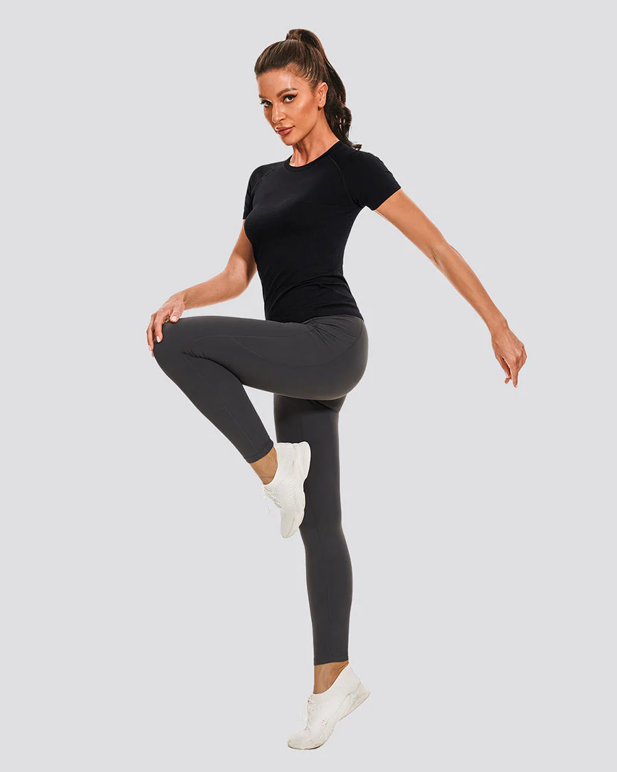 Seamless Short Sleeve Yoga Tops - Image 5