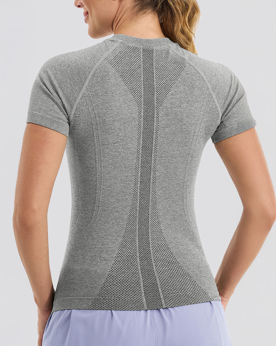 Seamless Short Sleeve Yoga Tops - Image 2