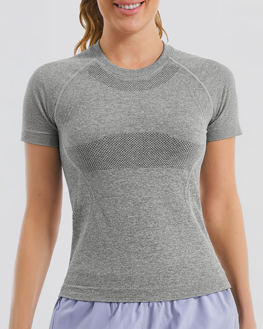 Seamless Short Sleeve Yoga Tops - Image 3