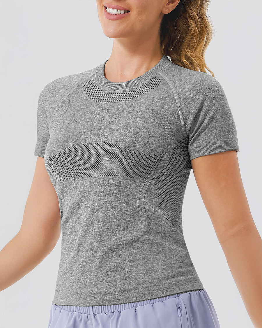 Seamless Short Sleeve Yoga Tops - Image 4