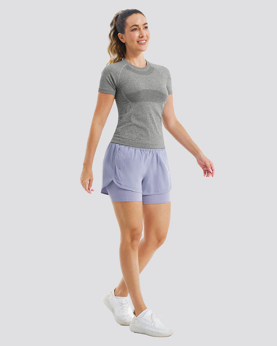 Seamless Short Sleeve Yoga Tops - Image 5