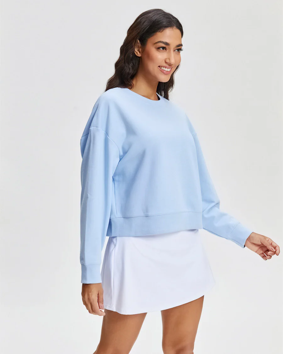 Oversized Cropped Crewneck Sweatshirt - Image 3