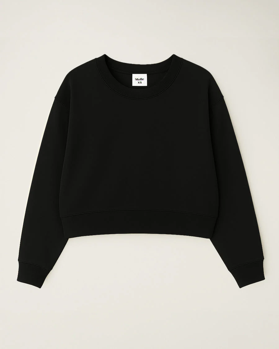 Oversized Cropped Crewneck Sweatshirt - Image 4