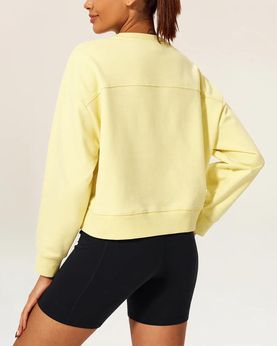 Oversized Cropped Crewneck Sweatshirt - Image 2