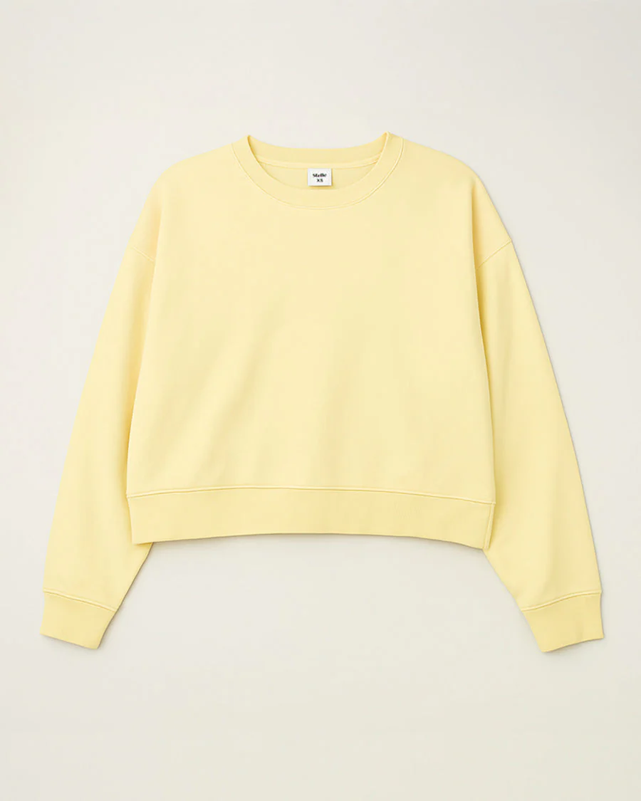 Oversized Cropped Crewneck Sweatshirt - Image 3