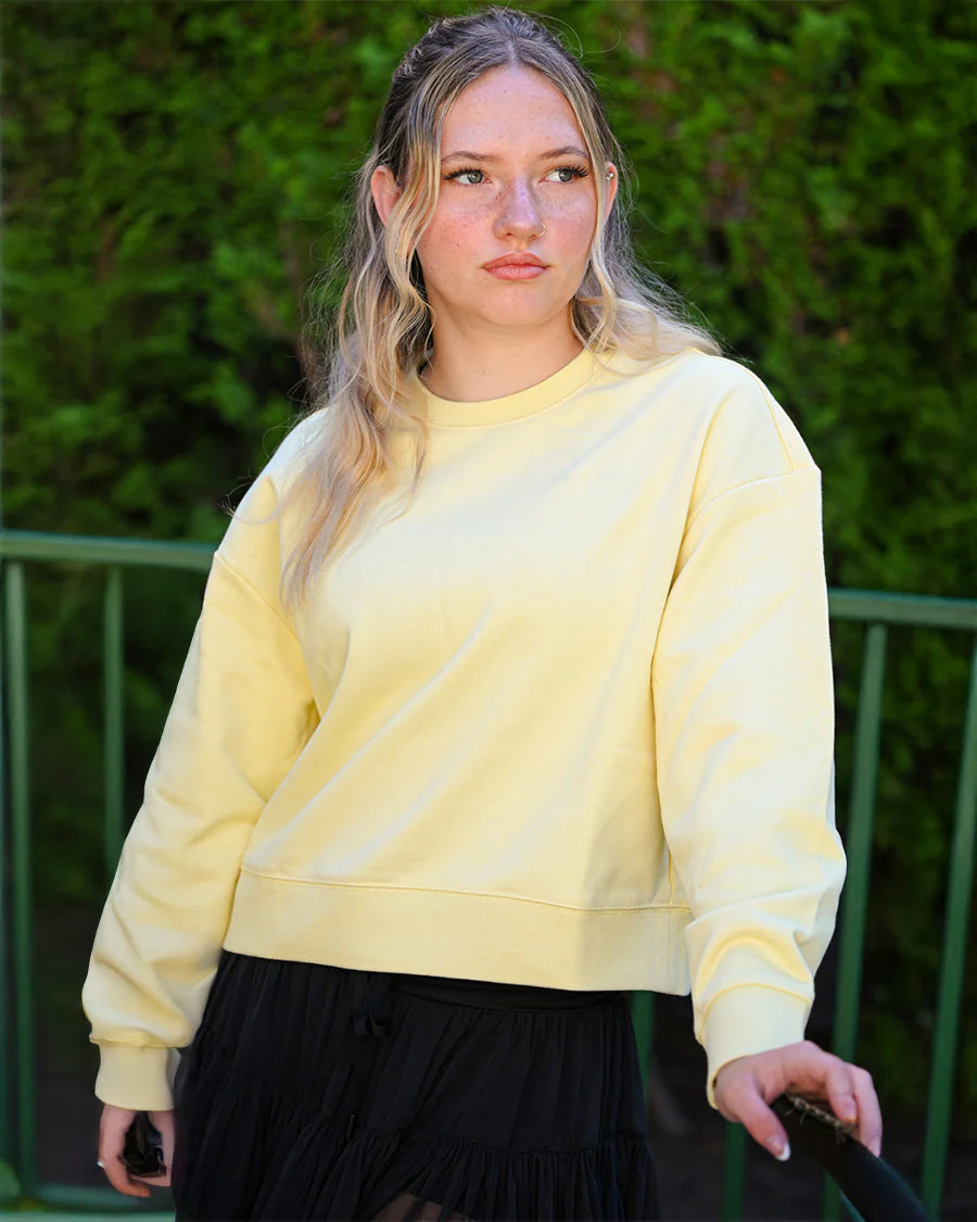 Oversized Cropped Crewneck Sweatshirt - Image 4