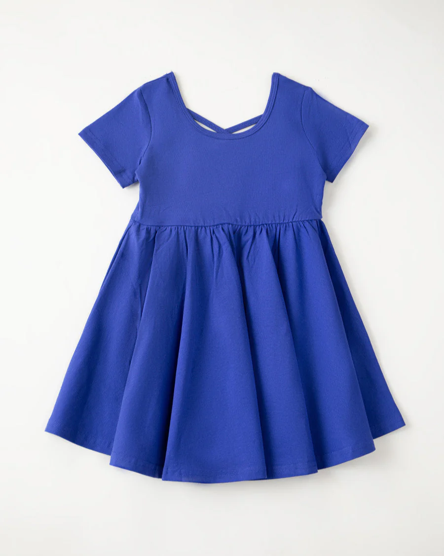 Girls Short Sleeve A-Line Twirly Dress - Image 5