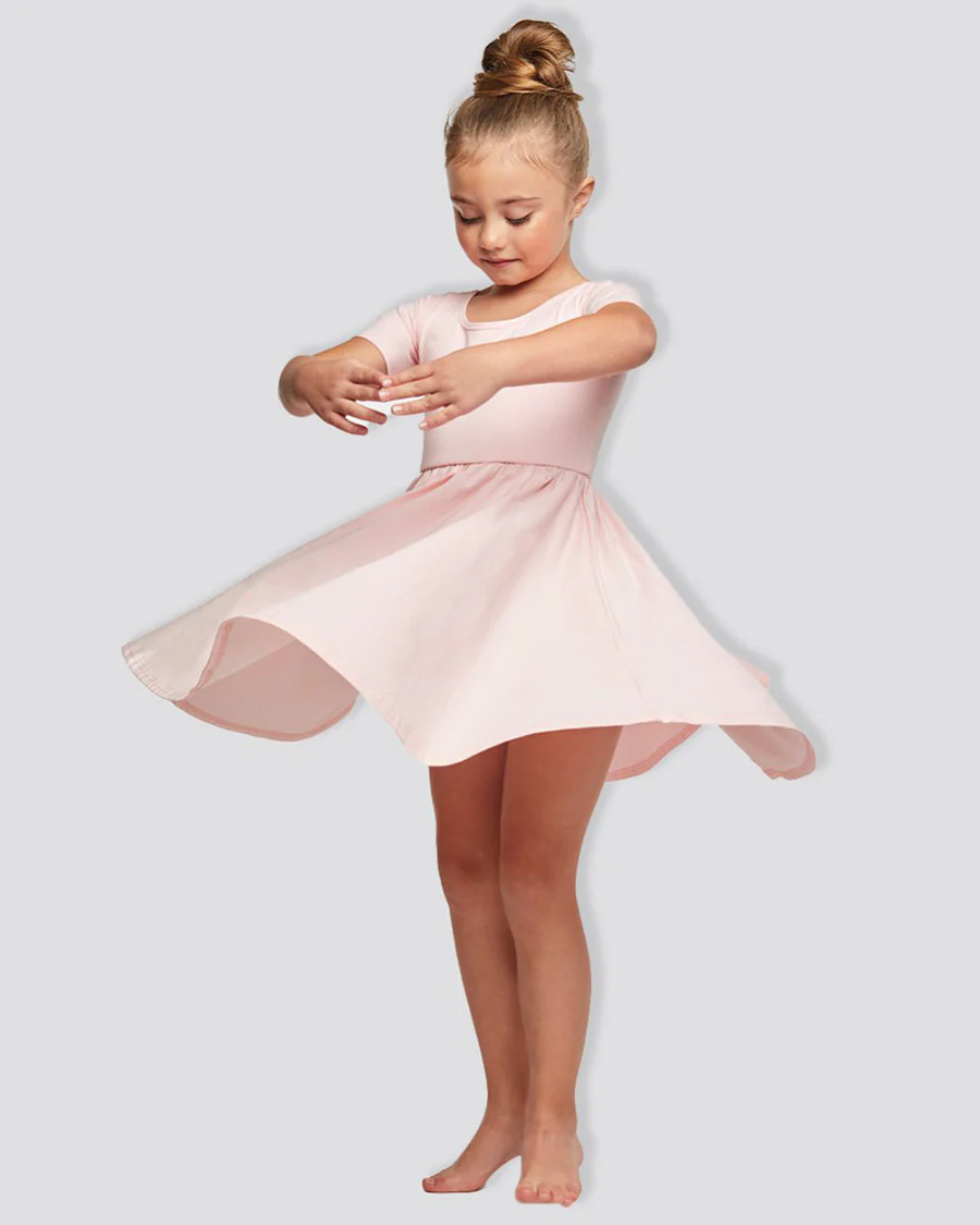 Girls Short Sleeve A-Line Twirly Dress - Image 4