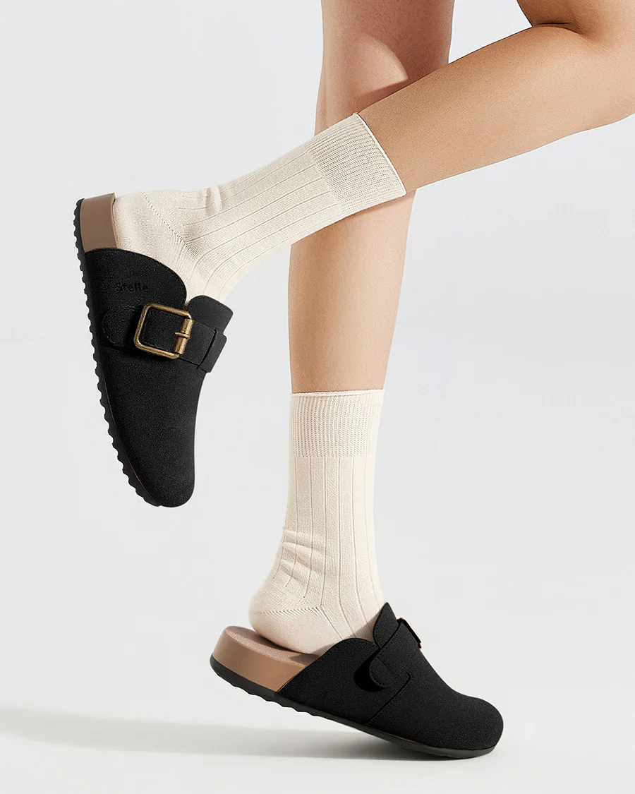 Square Buckle Suede Clog - Image 2