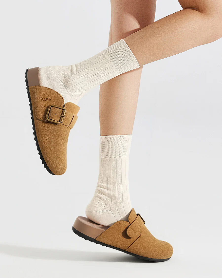 Square Buckle Suede Clog - Image 2